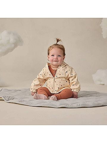 QUINCY MAE Girl's Print Polyester Rain Coat in Confetti Hearts (view 2)