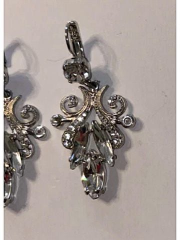 Mariana Women's Chandelier Earrings in Clear Crystal (view 2)
