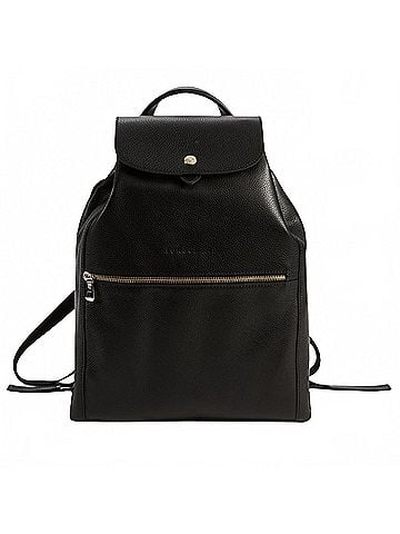 Longchamp Le Foulonne Leather Backpack in Black (view 1)