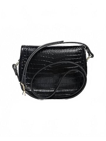 Longchamp 1980 Croc Embossed Small Crossbody Bag in Black (view 2)