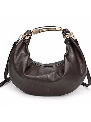 Urban Expressions Women's Carrie Vegan Leather Crossbody Bag in Dark Espresso Gold (view 1)