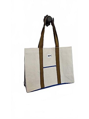 FRNCH Women's Lyra Tote Bag in Cream Navy (view 1)