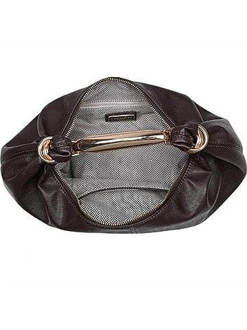 Urban Expressions Women's Carrie Vegan Leather Crossbody Bag in Dark Espresso Gold (view 2)