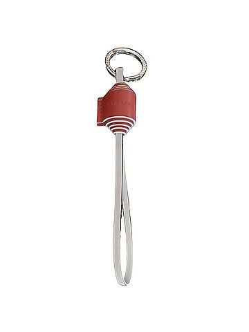 Longchamp Ribbon Key Ring in Mahogany/White (view 1)