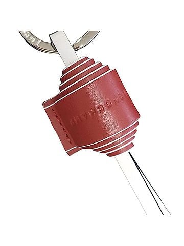 Longchamp Ribbon Key Ring in Mahogany/White (view 2)
