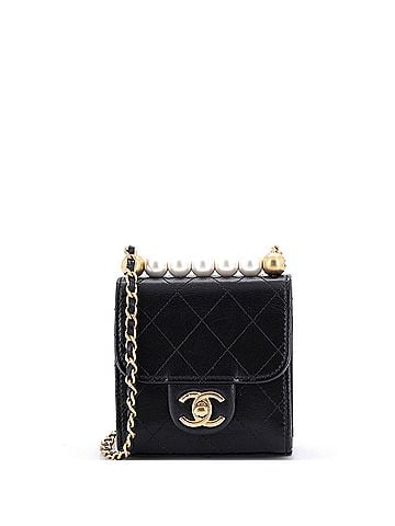 Chanel Chic Pearls Flap Clutch with Chain Quilted Goatskin Mini (view 1)