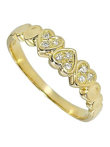 Christian Dior Christian Dior Dior Heart Ring with Diamond, Approx. 1 18K Yellow Gold, 2.8g, Women's (view 1)