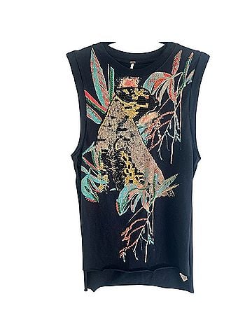 Free People Wild Cat Beaded Graphic Sleeveless Top (view 1)