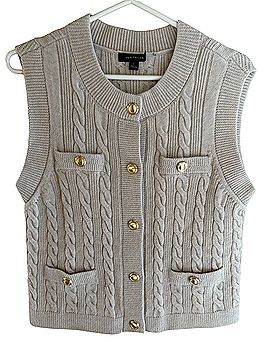 Ann Taylor Ann Taylor cable knit vest Sweater Vest (view 1)