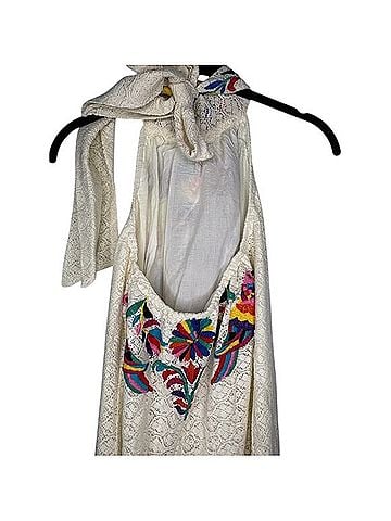 Judith March Embroidered Halter Maxi Dress Casual Dress (view 2)