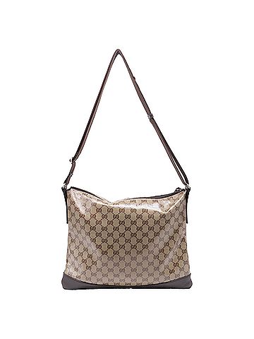 Gucci Gucci Crystal Messenger Bag in Beige Coated Canvas (view 2)