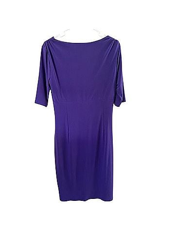 Ralph Lauren Ruched V Neck Midi Dress Cocktail Dress (view 2)