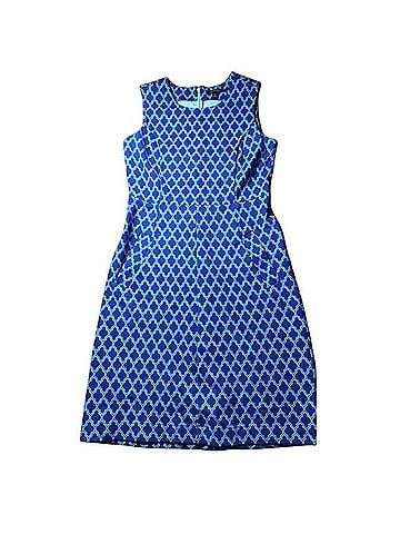 Lands' End Quatrefoil Sleeveless Ponte Sheath Pocket Dress Casual Dress (view 1)