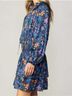 Current Air 100% Polyester Floral Blue Purple Casual Dress Size S - photo 9