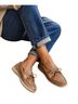 Sperry Top Sider Color Block Polka Dots Tan Ivory Flats Size 9 1/2 - photo 1