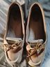 Sperry Top Sider Color Block Polka Dots Tan Ivory Flats Size 9 1/2 - photo 4
