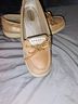 Sperry Top Sider Color Block Polka Dots Tan Ivory Flats Size 9 1/2 - photo 13