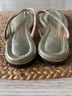 J.Crew 100% Leather Gold Flip Flops Size 9 - photo 3