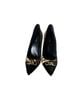 Michael Kors 100% Leather Animal Print Black Gold Brown Heels Size 9 1/2 - photo 1
