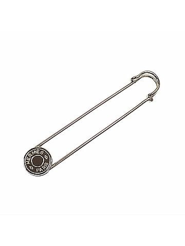 Hermès Hermes Sellier Pin Brooch, Women's, Metal, Silver Color (view 1)