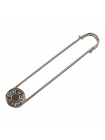 Hermès Hermes Sellier Pin Brooch, Women's, Metal, Silver Color (view 2)
