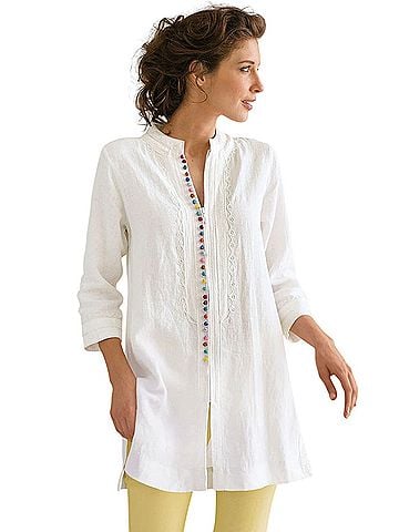 Soft Surroundings Long Sleeve Button-Down Shirt (view 1)