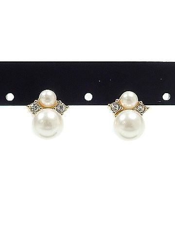 Christian Dior Christian Dior Dior Faux Pearl Earrings with Stones, Women's, GP, 3.7g (view 1)