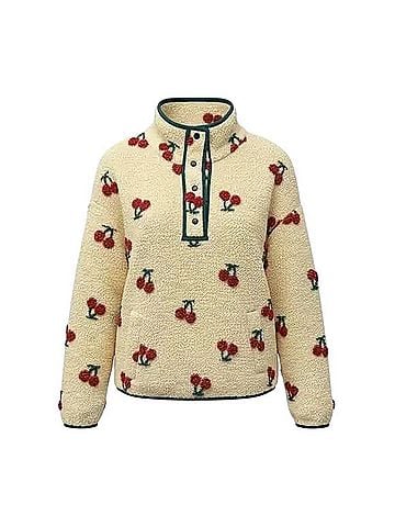 New In Cherry Pattern Fleece Pullover Long Sleeve T-Shirt (view 1)