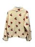 New In 100% Polyester Floral Ivory Long Sleeve T-Shirt Size M - photo 2