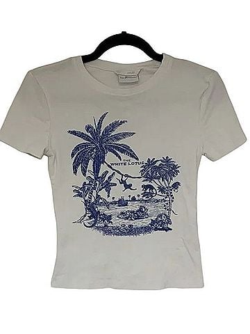 Zara White Lotus Short Sleeve T-Shirt (view 2)