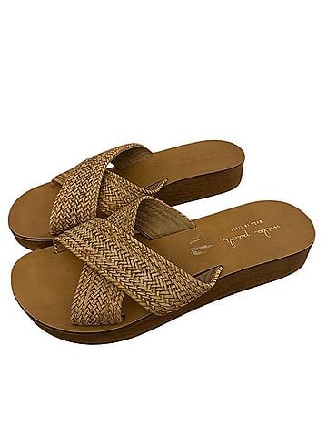 Mila Paoli Woven Crisscross Slide Sandals Sandals (view 2)