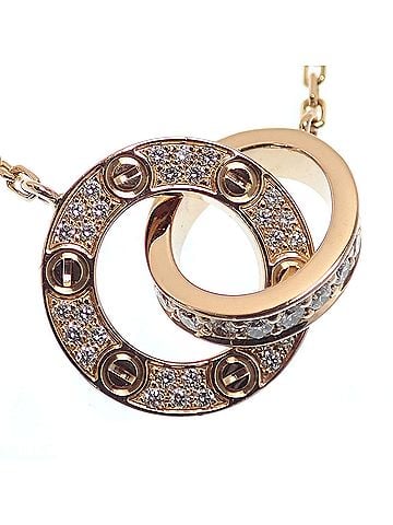 Cartier Cartier Love Circle Diamond Necklace for Women, 18K Pink Gold, 5.6g, 750 (view 2)