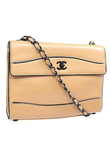 Chanel Chanel Chain Shoulder Bag for Women, Beige Leather, Coco Mark (view 1)