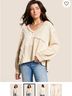 Pol Plaid Ivory Long Sleeve Top Size M - photo 7