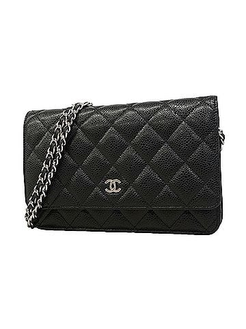 Chanel Chanel Matelassé Chain Shoulder Wallet, Caviar Leather, Black, Women's (view 1)