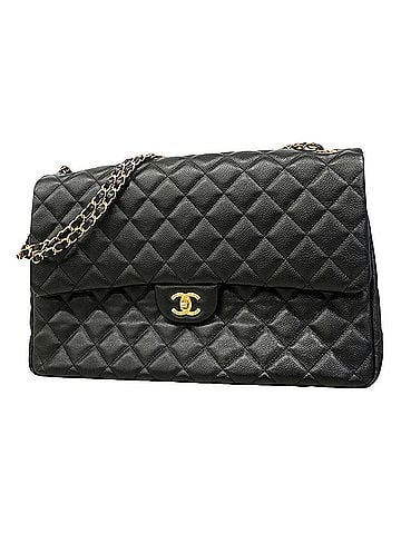 Chanel Chanel Shoulder Bag, Large Matelassé, Double Chain, Leather, Black, Women's (view 1)