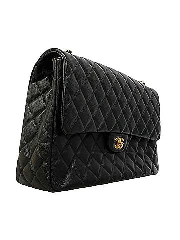 Chanel Chanel Shoulder Bag, Large Matelassé, Double Chain, Leather, Black, Women's (view 2)