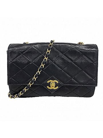Chanel Chanel Matelassé Chain Shoulder Bag, Lambskin, Black, Women's (view 1)