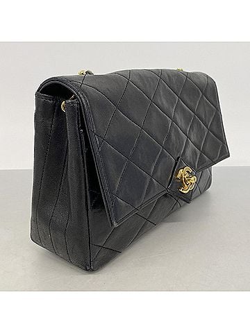 Chanel Chanel Matelassé Chain Shoulder Bag, Lambskin, Black, Women's (view 2)