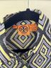 Tory Burch 100% Cotton Graphic Black Yellow Blouse Size 6 - photo 3