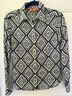 Tory Burch 100% Cotton Graphic Black Yellow Blouse Size 6 - photo 4