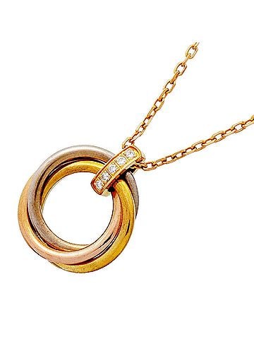 Cartier Cartier Trinity Necklace, available in 18K Yellow Gold (KYG), White (18KWG), and Pink (18KPG), featuring diamonds for women. (view 1)