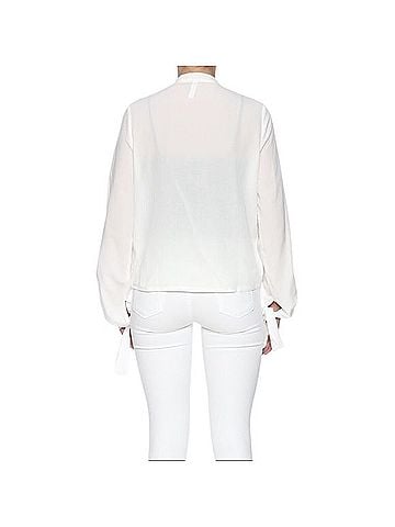 Bec & Bridge White Tie Front Blouse Long Sleeve T-Shirt (view 2)