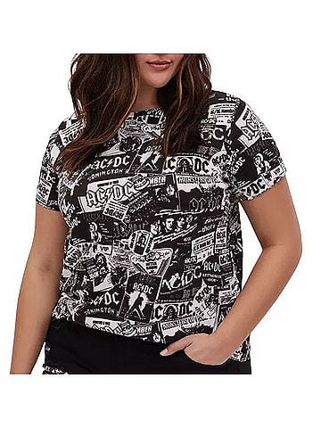 Torrid Badass AC/DC Vintage Flyer Crew Tee T-Shirt (view 1)