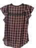 Veronica Beard Plaid Black Burgundy Ivory Blue T-Shirt Size 4 - photo 2