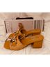 Serra Tan Gold Heels Size 7 - photo 4