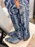 Dan Post 100% Cotton Blue White Boots Size 9 - photo 7