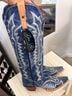Dan Post 100% Cotton Blue White Boots Size 9 - photo 3