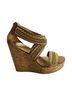 Tory Burch 100% Leather Tan Gold Wedges Size 7 1/2 - photo 1