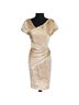 Theia 77% Polyester 15% Elastane 8% Polyamide 100% Polyester Gold Cocktail Dress Size 6 - photo 1
